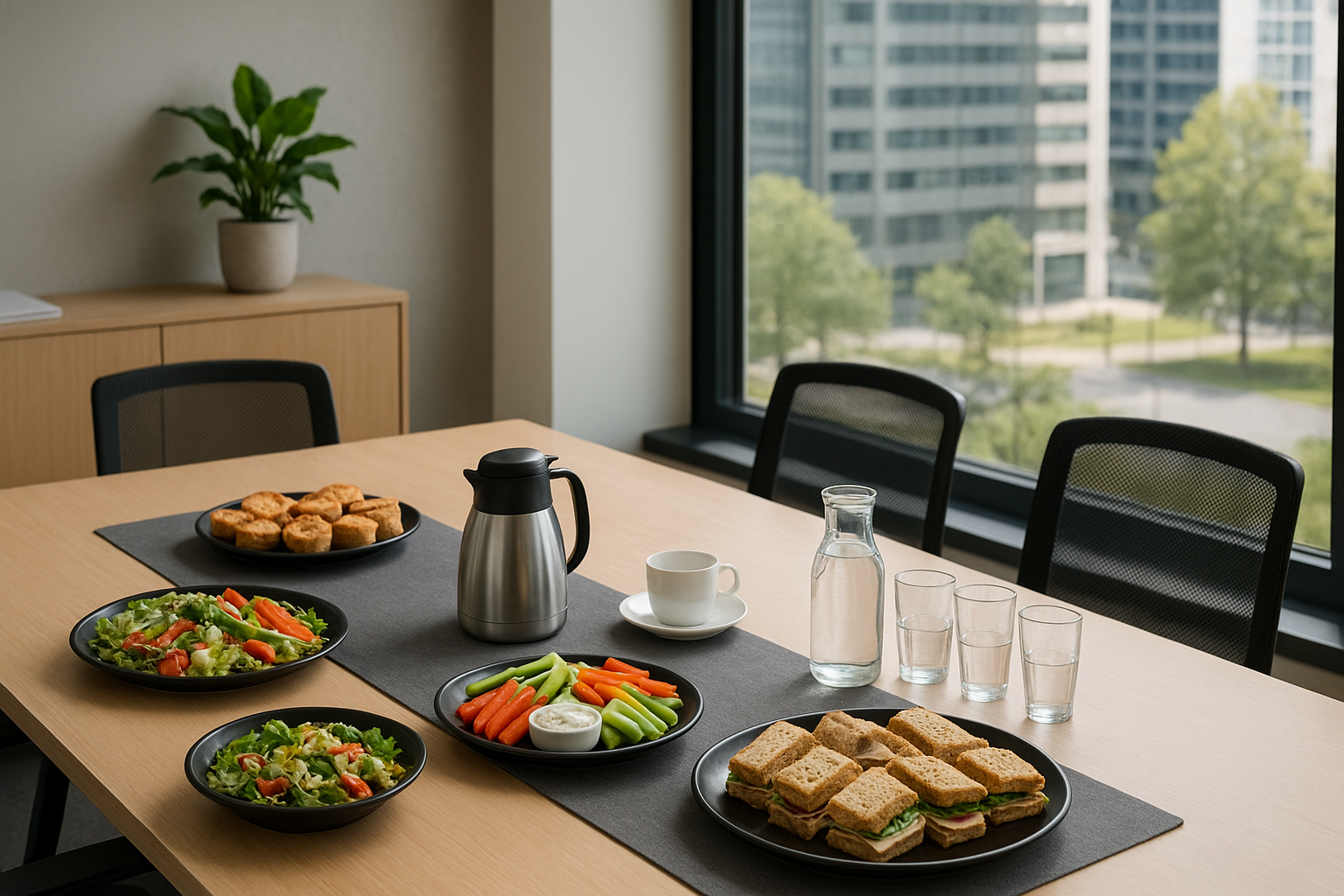 Foto bij Zakelijke bijeenkomsten versterken met goede bedrijfscatering